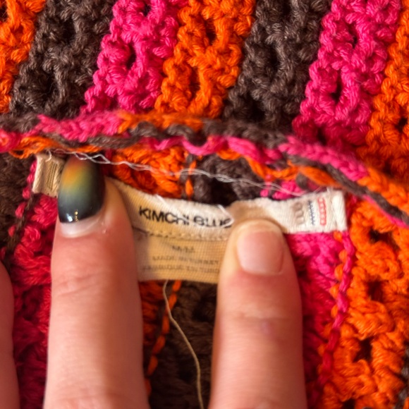 Kimchi Blue Crochet Knit Striped Halter Top Boho Festival- Medium - Picture 3 of 3